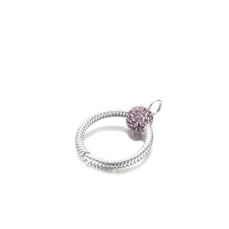 (afbeelding voor) Pandora Moments Small Pink Pavé O Pendant - 399097C02 - Bekijken 3