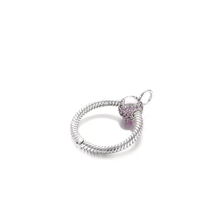(afbeelding voor) Pandora Moments Small Pink Pavé O Pendant - 399097C02 - Bekijken 4