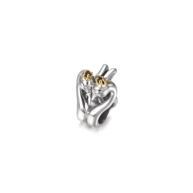(afbeelding voor) PANDORA Two-tone Swans & Heart Bedel - Bekijken 2