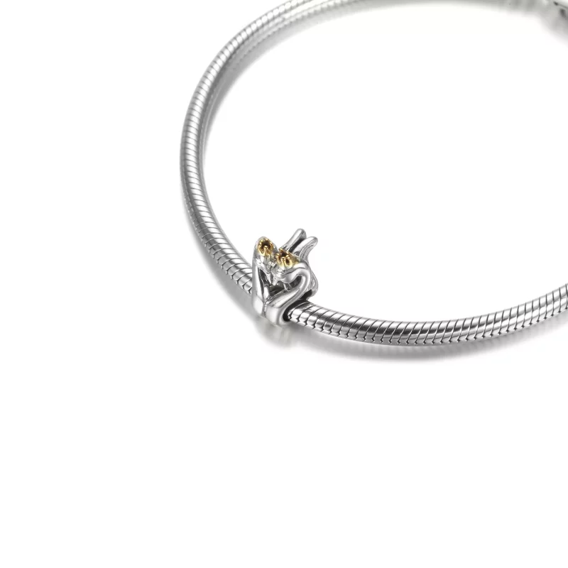 (afbeelding voor) PANDORA Two-tone Swans & Heart Bedel - Bekijken 5
