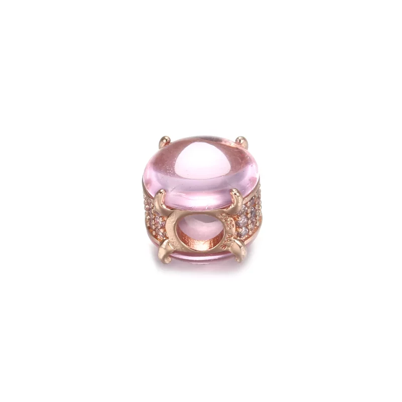 (afbeelding voor) Pink Oval Cabochon Bedel 789309c02 - Bekijken 3
