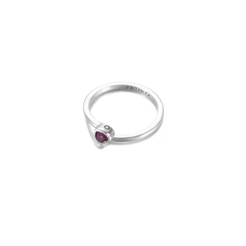 (afbeelding voor) Red Tilted Heart Solitaire Ring 199267c01 - Bekijken 2