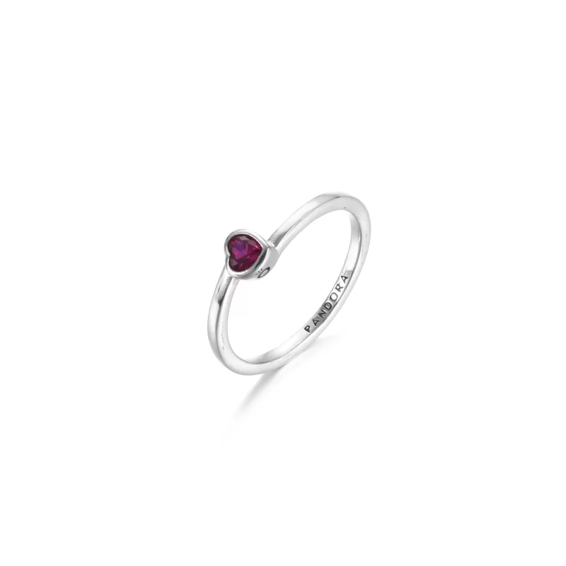 (afbeelding voor) Red Tilted Heart Solitaire Ring 199267c01 - Bekijken 3