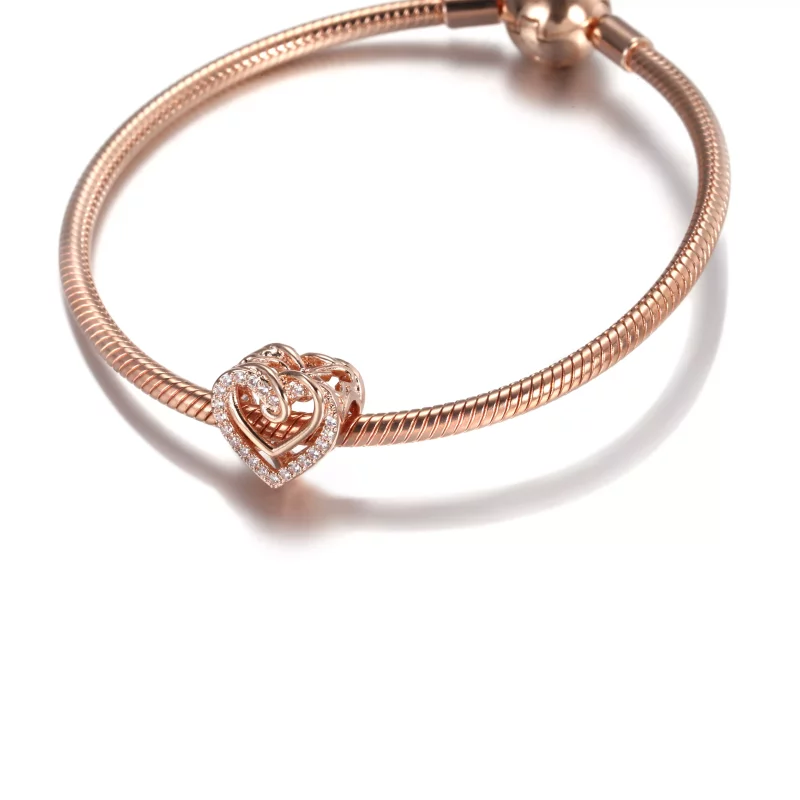(afbeelding voor) PANDORA Sparkling Entwined Hearts Bedel - 789270C01 - Bekijken 5