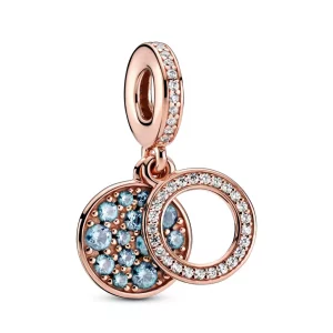 (afbeelding voor) Sparkling Light Blue Disc Double Hangende Bedel 789186c03