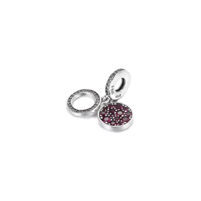 (afbeelding voor) Sparkling Red Disc Double Hangende Bedel 799186c03 - Bekijken 2