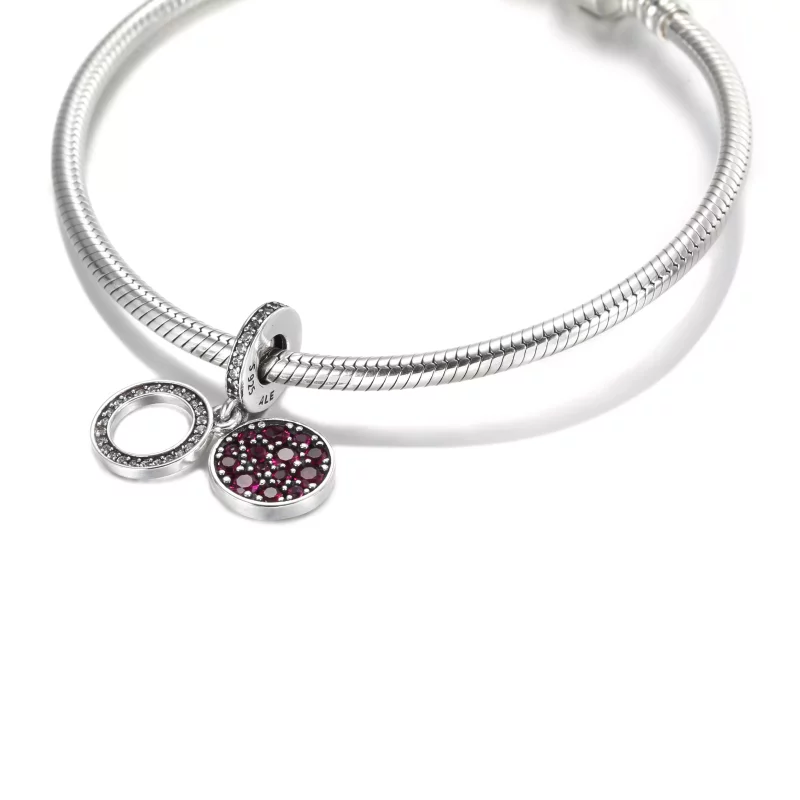 (afbeelding voor) Sparkling Red Disc Double Hangende Bedel 799186c03 - Bekijken 5