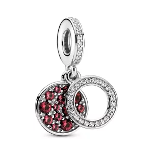 (afbeelding voor) Sparkling Red Disc Double Hangende Bedel 799186c03