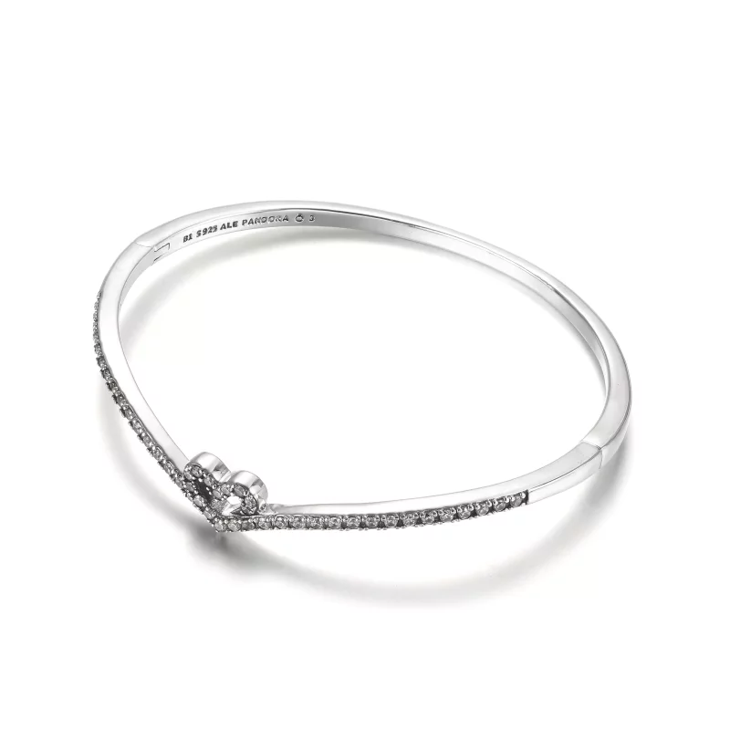(afbeelding voor) PANDORA Sparkling Wishbone Heart Bangle - 599297C01 - Bekijken 2