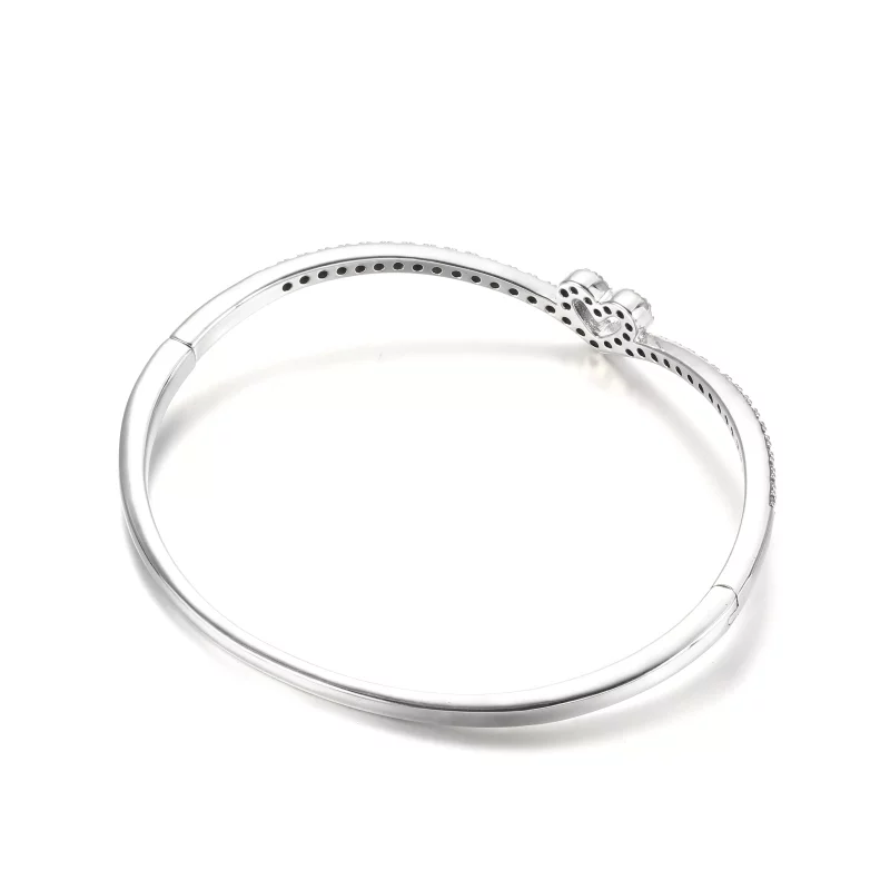 (afbeelding voor) PANDORA Sparkling Wishbone Heart Bangle - 599297C01 - Bekijken 3