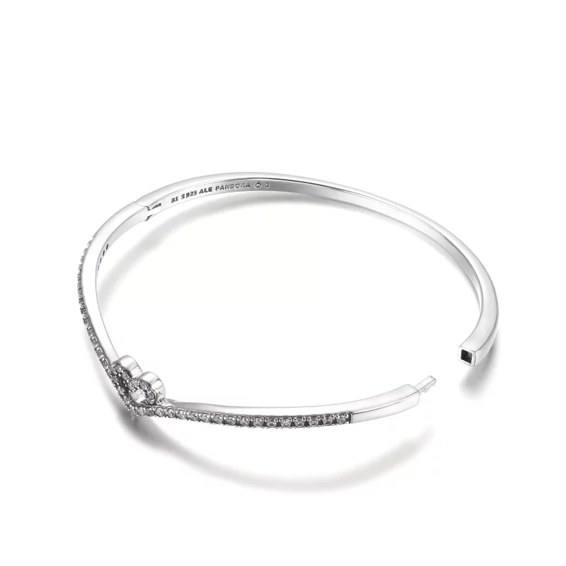 (afbeelding voor) PANDORA Sparkling Wishbone Heart Bangle - 599297C01 - Bekijken 5