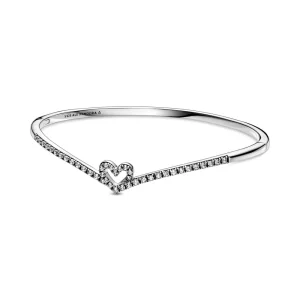 (afbeelding voor) PANDORA Sparkling Wishbone Heart Bangle - 599297C01