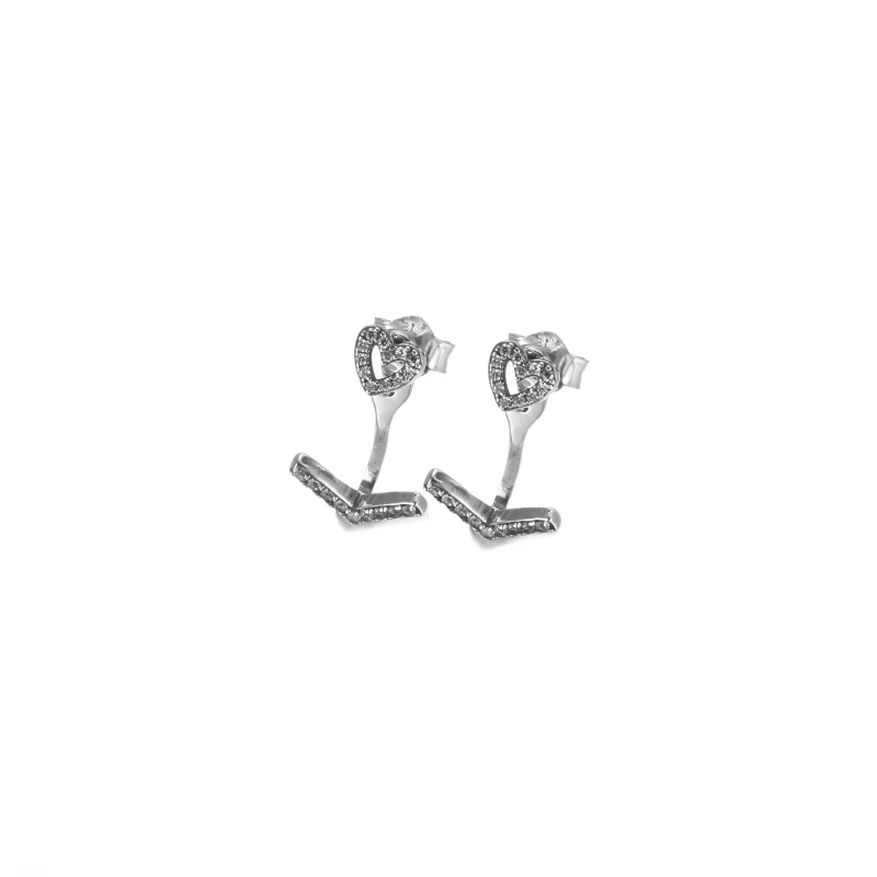 (afbeelding voor) Sparkling Wishbone Heart Stud Earrings 299280c01 - Bekijken 2