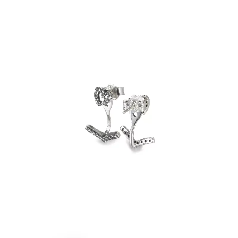 (afbeelding voor) Sparkling Wishbone Heart Stud Earrings 299280c01 - Bekijken 3