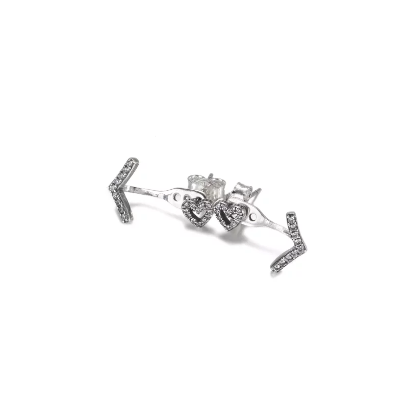 (afbeelding voor) Sparkling Wishbone Heart Stud Earrings 299280c01 - Bekijken 4