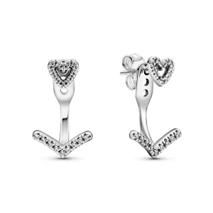 (afbeelding voor) Sparkling Wishbone Heart Stud Earrings 299280c01