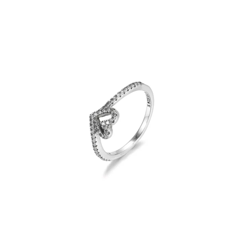 (afbeelding voor) Sprankelende Wishbone Heart Ring 199302c01 - Bekijken 2