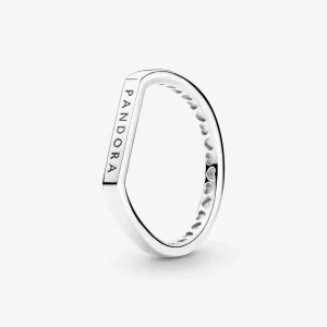 (afbeelding voor) PANDORA Stapelring met logobalkje - 199048C00