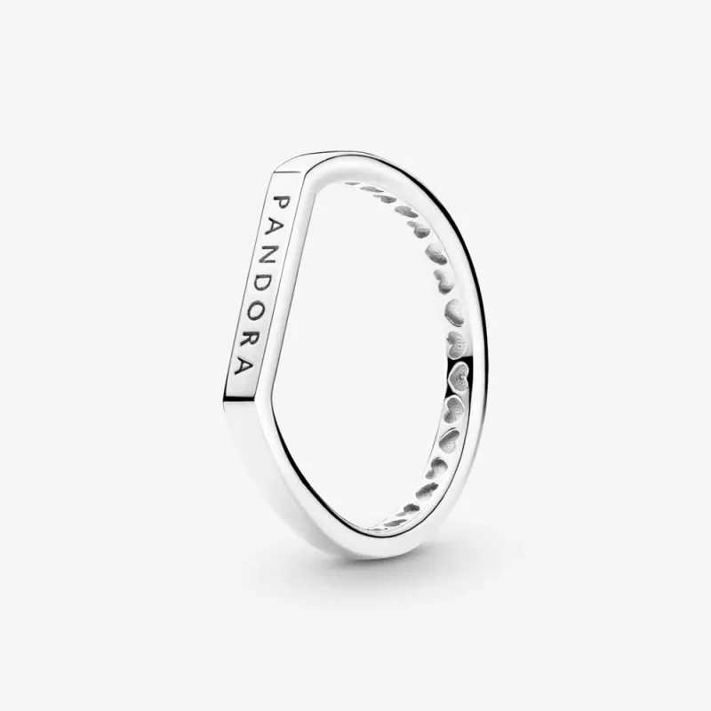 (afbeelding voor) PANDORA Stapelring met logobalkje - 199048C00