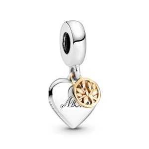 (afbeelding voor) PANDORA Two-tone Family Tree & Heart Hangende Bedel - 799366C00
