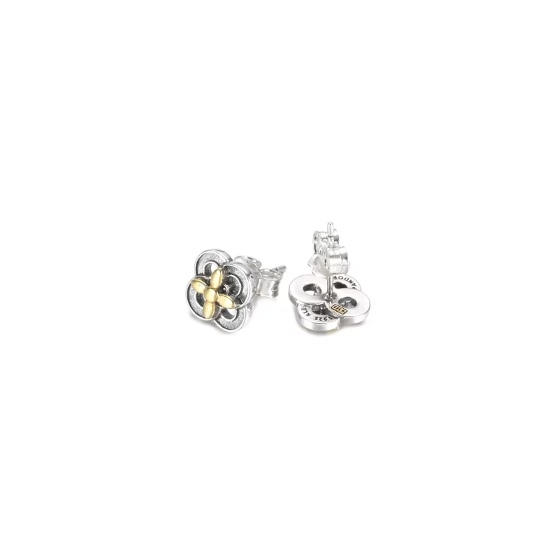 (afbeelding voor) PANDORA Two-tone Flower Stud Earrings - 299349C00 - Bekijken 5