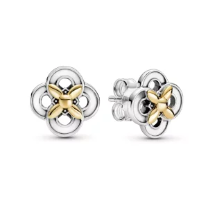 (afbeelding voor) PANDORA Two-tone Flower Stud Earrings - 299349C00