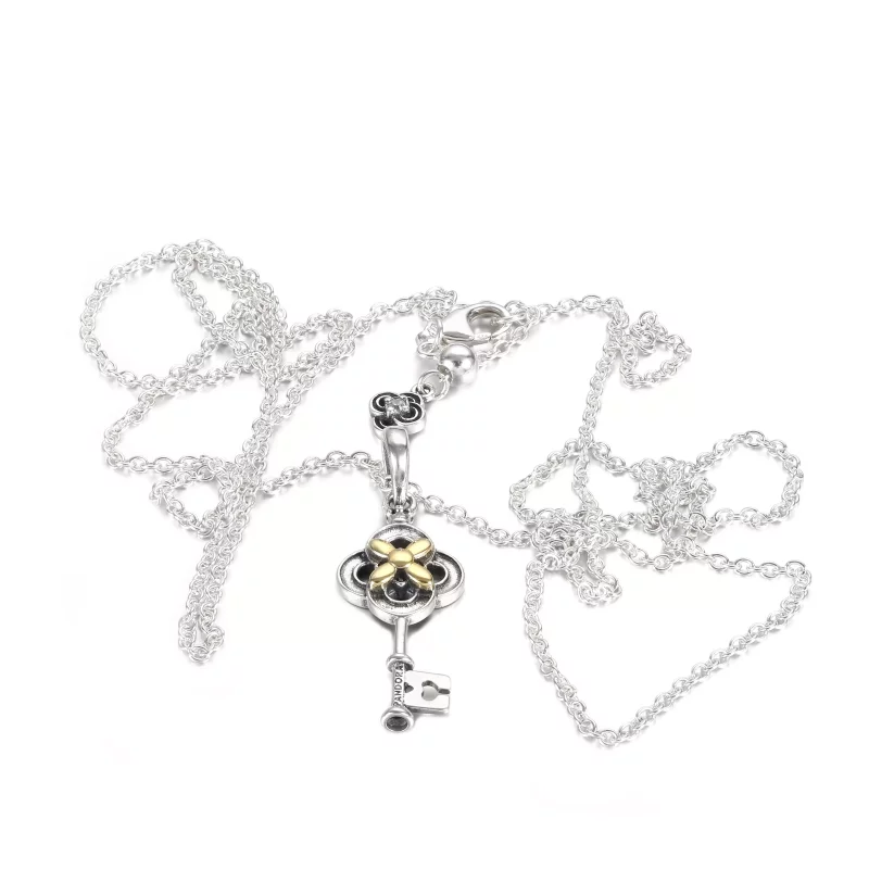 (afbeelding voor) Two tone Key Flower Necklace 399339c01 - Bekijken 5