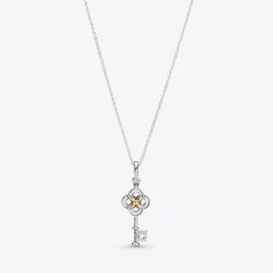 (afbeelding voor) Two tone Key Flower Necklace 399339c01
