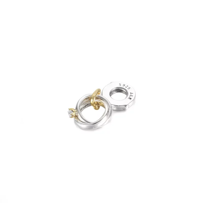 (afbeelding voor) Two tone Wedding Rings Hangende Bedel 799319c01 - Bekijken 3