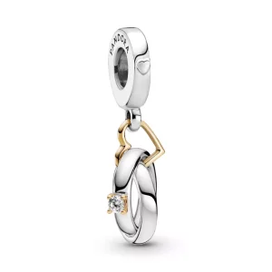(afbeelding voor) Two tone Wedding Rings Hangende Bedel 799319c01