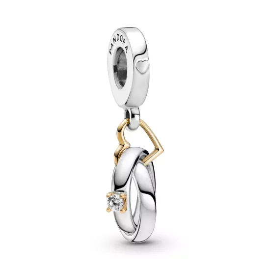 (afbeelding voor) Two tone Wedding Rings Hangende Bedel 799319c01