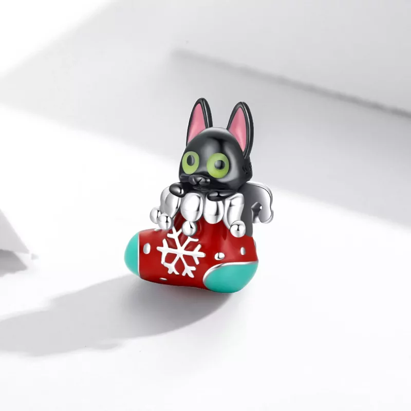 (afbeelding voor) PANDORA Kerstkousen kitten Bedel - SCC2036 - Bekijken 2