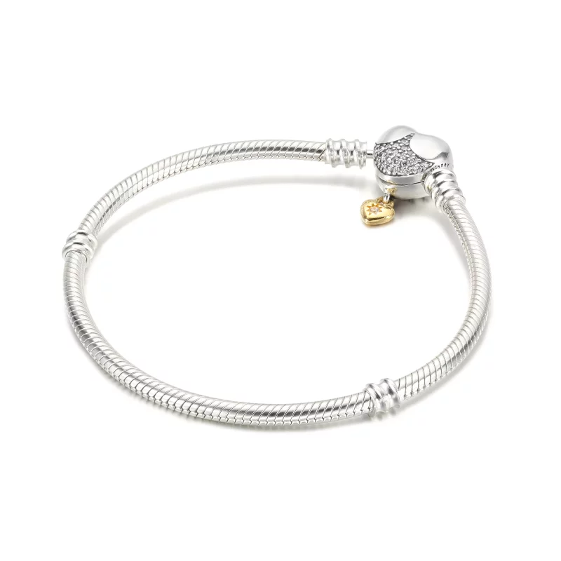(afbeelding voor) Disney Princess Pandora Moments Snake Chain Armband met Hartsluiting - 569563C01 - Bekijken 2