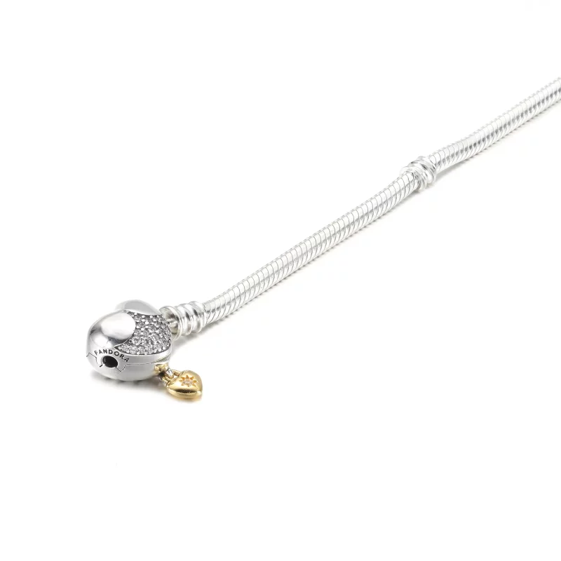 (afbeelding voor) Disney Princess Pandora Moments Snake Chain Armband met Hartsluiting - 569563C01 - Bekijken 4