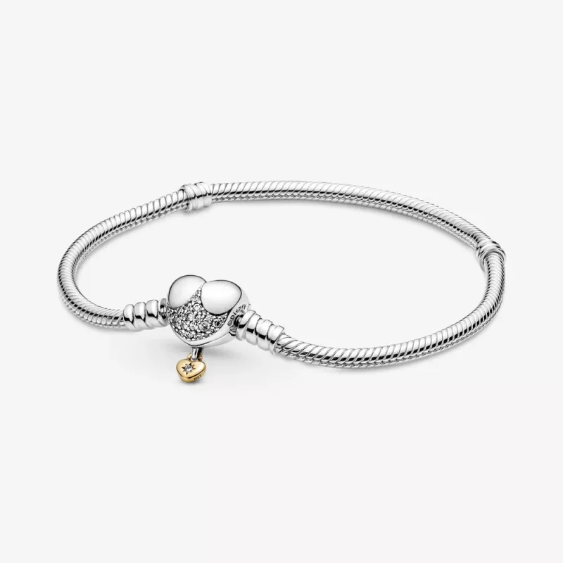 (afbeelding voor) Disney Princess Pandora Moments Snake Chain Armband met Hartsluiting - 569563C01