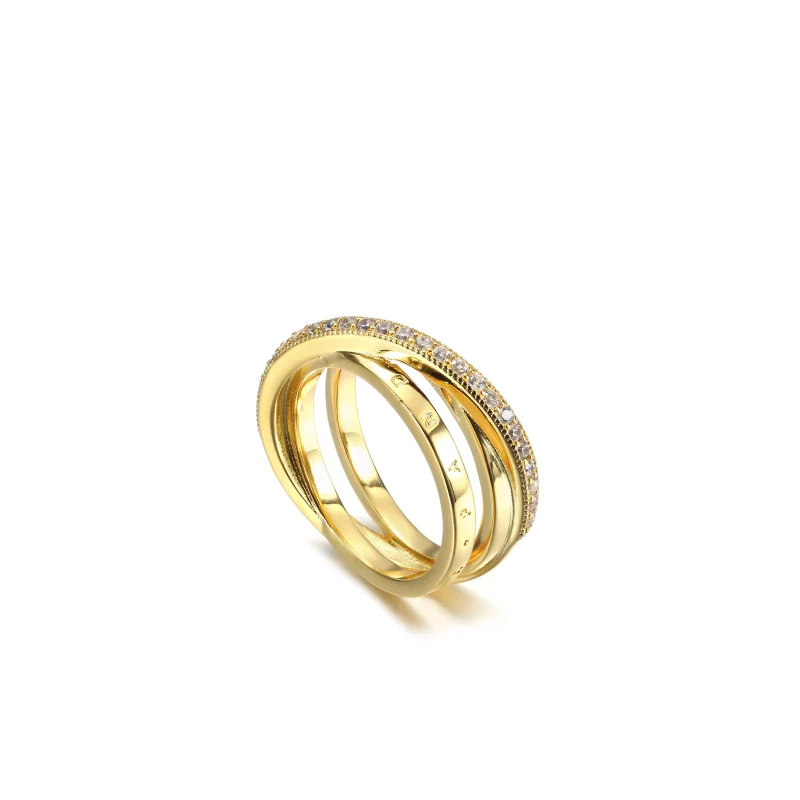 (afbeelding voor) PANDORA Crossover Pavé Driedubbele Band Ring - 169057C01 - Bekijken 4