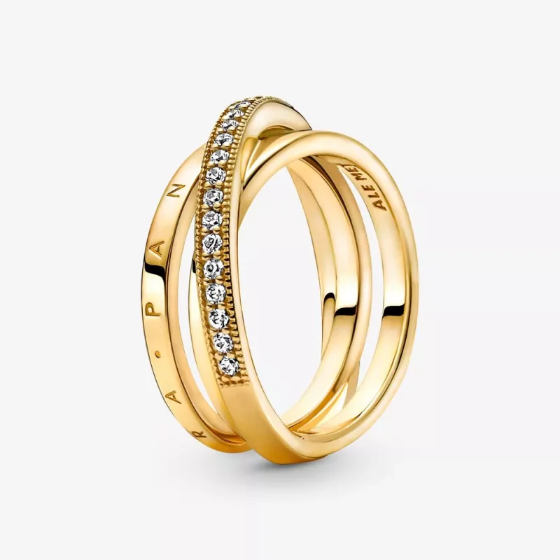 (afbeelding voor) PANDORA Crossover Pavé Driedubbele Band Ring - 169057C01