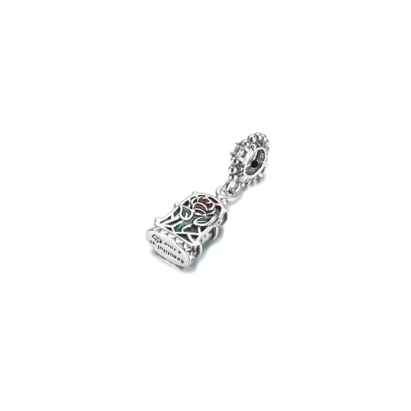 (afbeelding voor) PANDORA Disney Belle en het Beest Betoverde Roos Hangende Bedel - 790024C01 - Bekijken 7