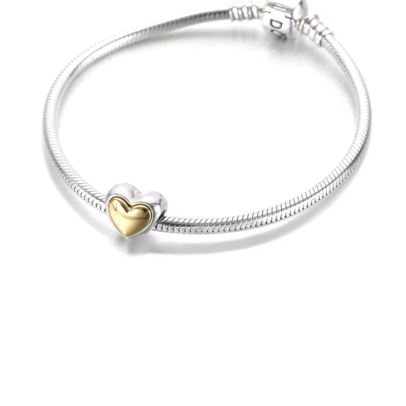 (afbeelding voor) PANDORA Domed Golden Heart Charm - 799415C00 - Bekijken 5