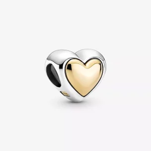(afbeelding voor) PANDORA Domed Golden Heart Charm - 799415C00