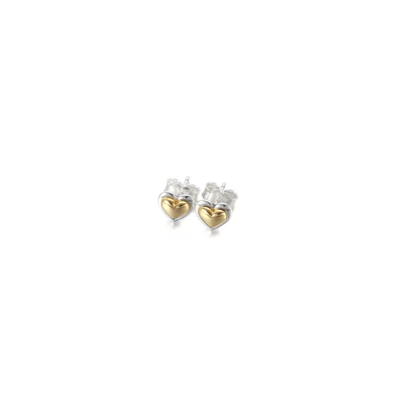 (afbeelding voor) PANDORA Domed Golden Heart Stud Earrings - 299389C00 - Bekijken 2
