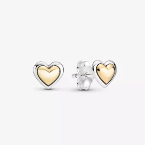 (afbeelding voor) PANDORA Domed Golden Heart Stud Earrings - 299389C00
