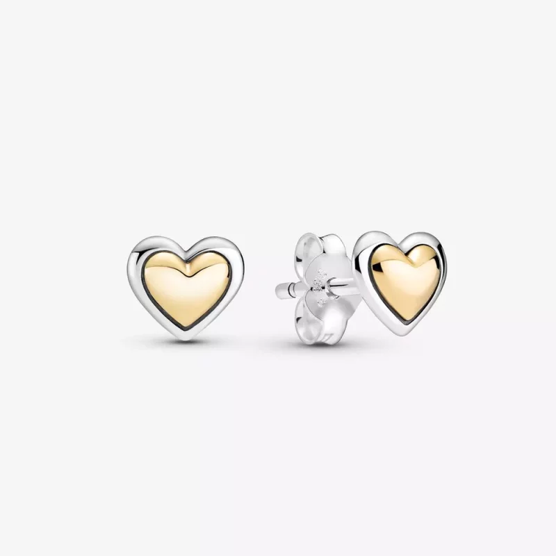 (afbeelding voor) PANDORA Domed Golden Heart Stud Earrings - 299389C00