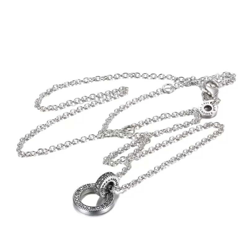 (afbeelding voor) PANDORA Dubbele Cirkel Hanger & Halsketting - 399487C01 - Bekijken 5