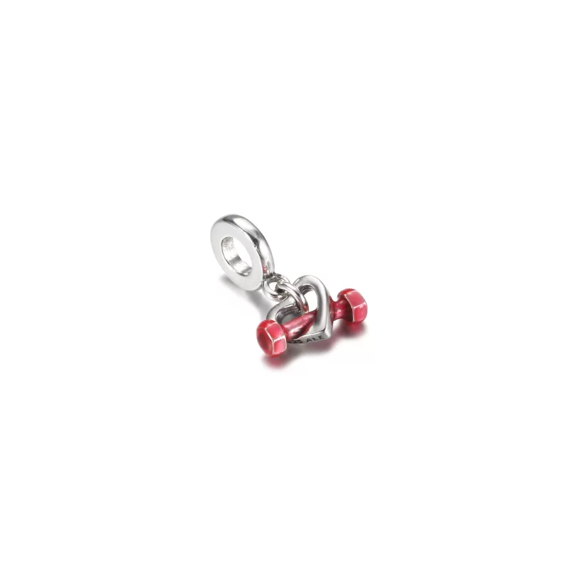 (afbeelding voor) PANDORA Dumbbell & Hart Hangende Bedel - 799545C01 - Bekijken 2