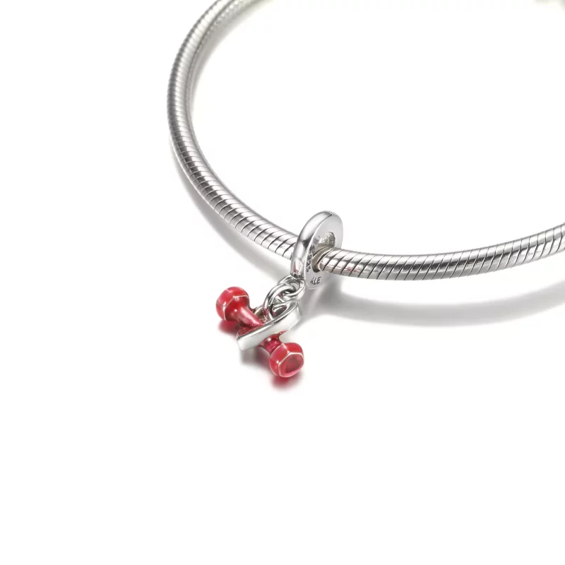 (afbeelding voor) PANDORA Dumbbell & Hart Hangende Bedel - 799545C01 - Bekijken 5