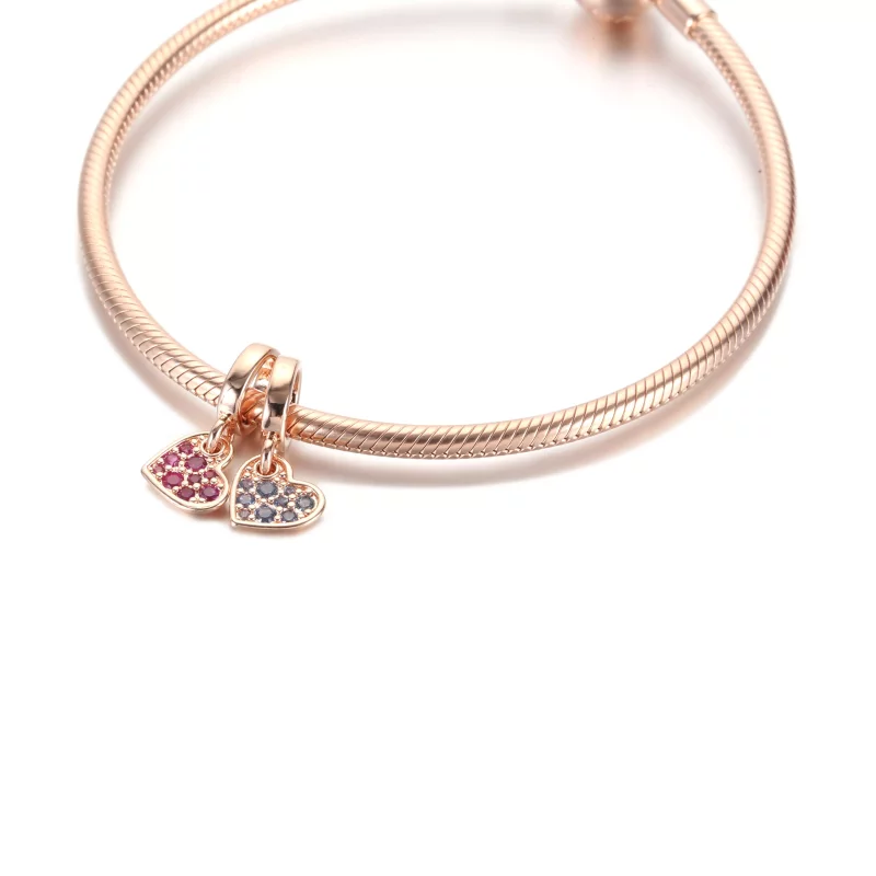 (afbeelding voor) PANDORA Light Blue Pavé Tilted Heart Dangle Charm - 789404C01 - Bekijken 3