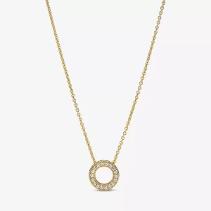 (afbeelding voor) Pandora Logo Pavé Cirkel Halsketting - 367436C01