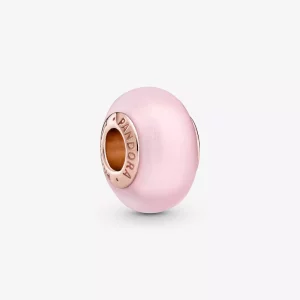 (afbeelding voor) PANDORA Matte Pink Murano Glass Charm - 789421C00