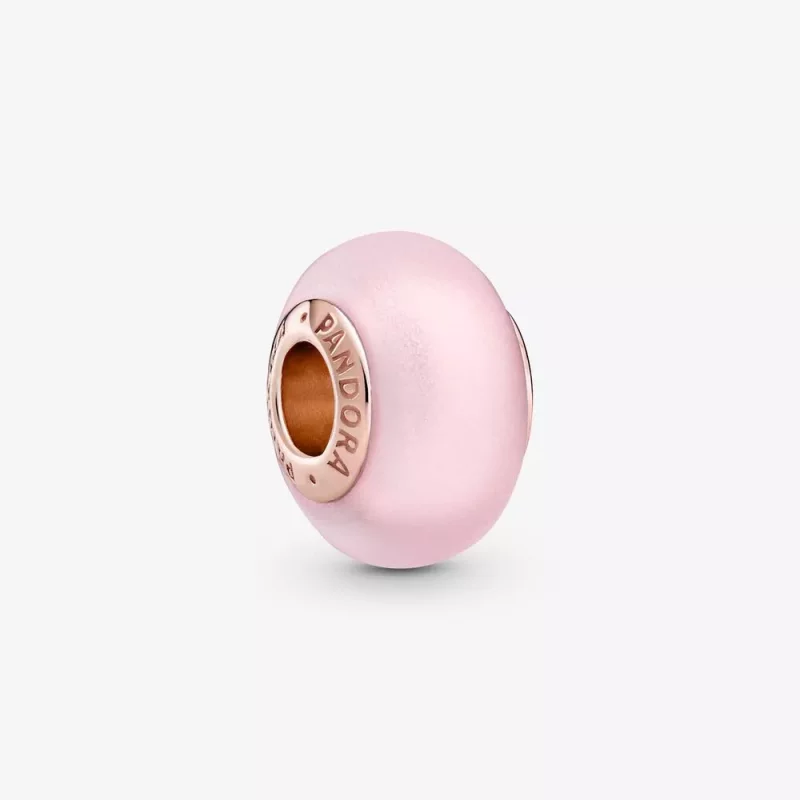 (afbeelding voor) PANDORA Matte Pink Murano Glass Charm - 789421C00